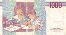 Italy  1000  Lire  3.10.1990  Series  LH-D  Circulated Banknote MEit