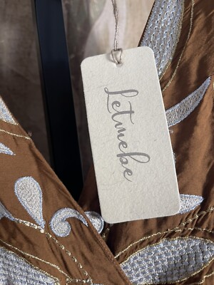 New Anthropologie Let Me Be Embroidered Open-Back Maxi Dress sz Small