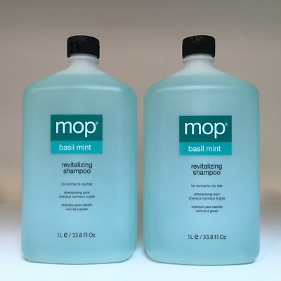 Mop Basil Mint Revitalizing Shampoo   Set of 2   33.8 oz each   new fresh