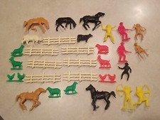 Tim Mee Lot Vintage Cavalry Indians Animals Farm Fence 50s 30 Pieces