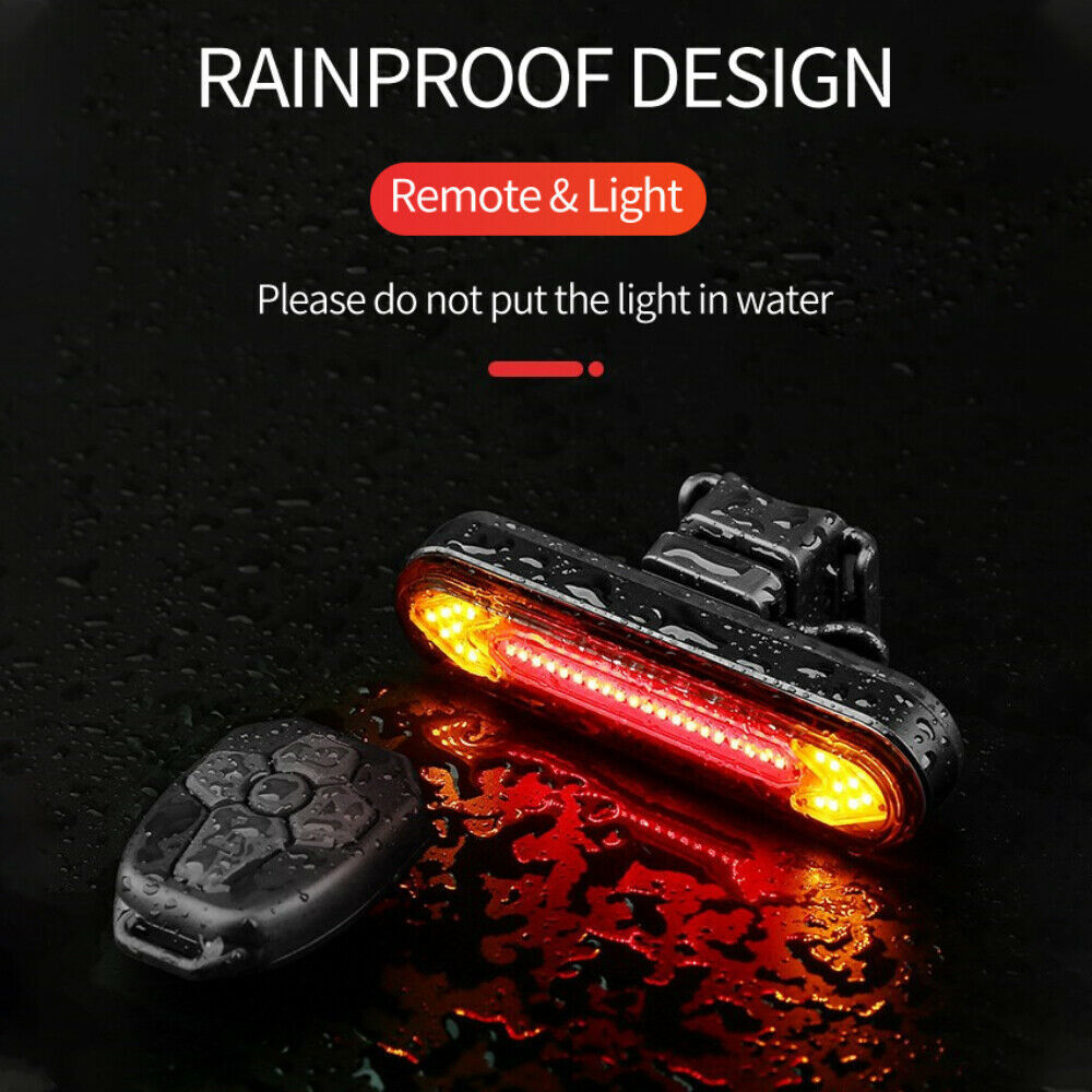 Bicycle Turn Signal Light USB Indicator LED Bike Rear Tail Remote