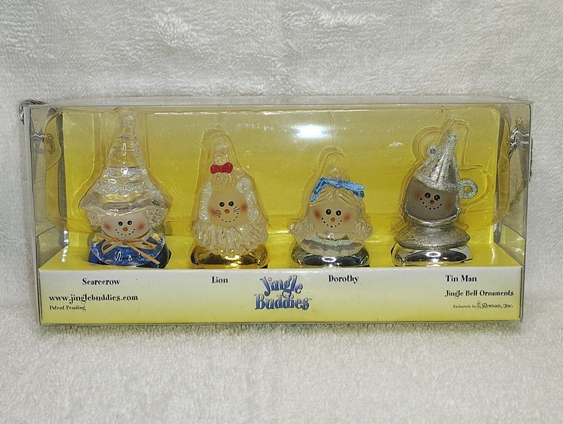 Wizard of Oz Jingle Buddies Ornament Set Dorothy Scarecrow Tin Man 2003 Bells