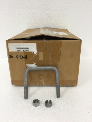 NEW Box With 50 Square U-Bolt NEON Dipped Galvanized 0308730001 & 100 Hex Nuts