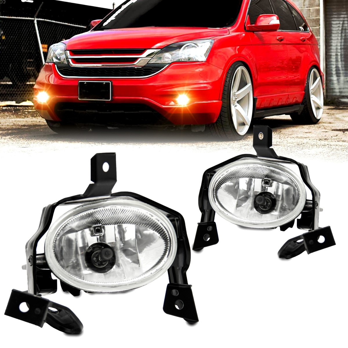 Team-Alpha Clear Fog Light Kit – Fits 2010-2011 Honda CR-V – With Switch & Harness