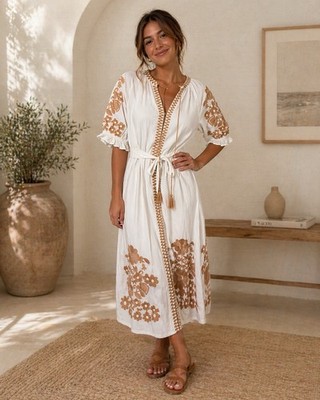 knee length dresses for ladies Linen Apron Midi Dress | Sustainable European Flax Linen
