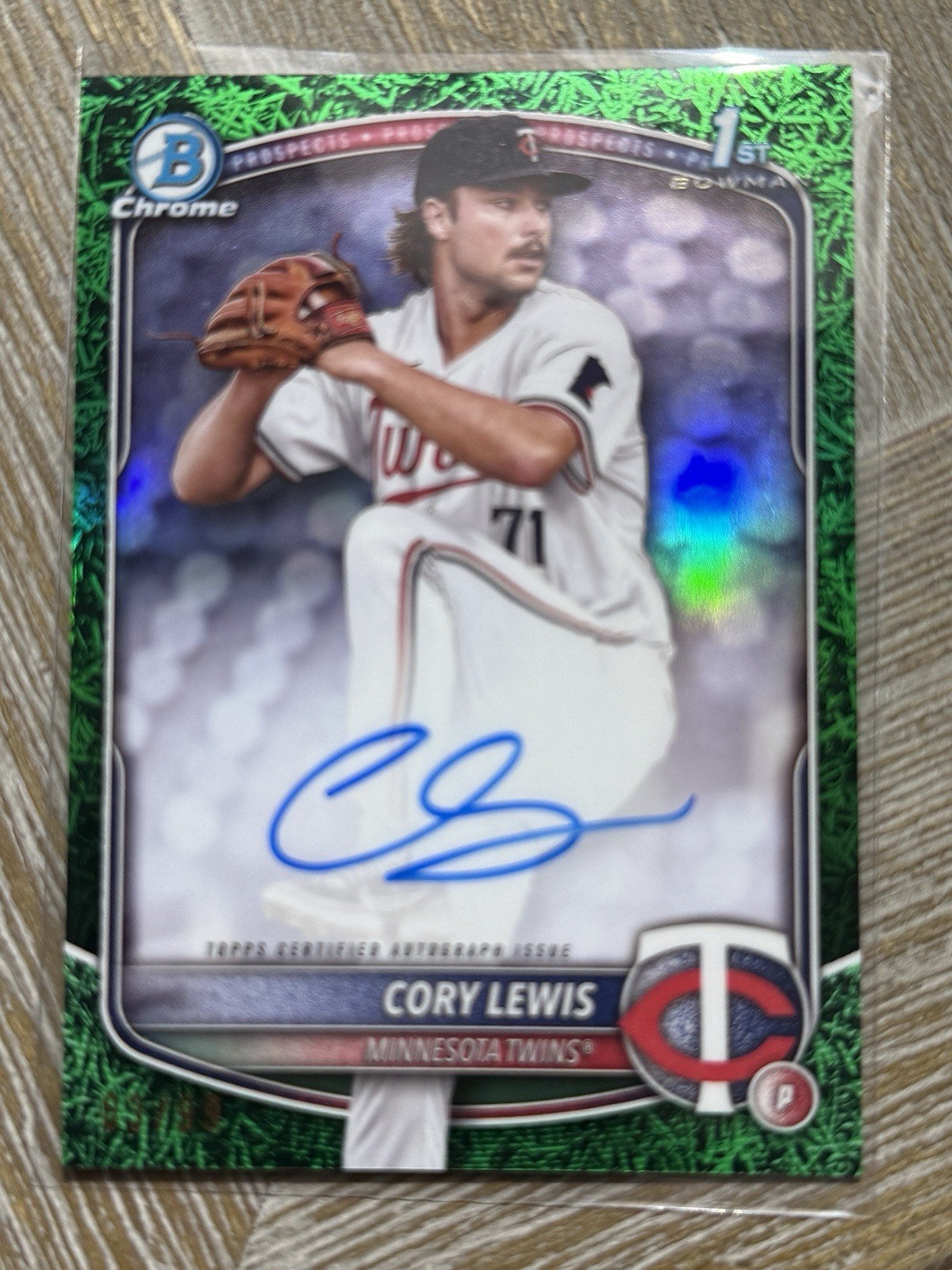 ⚾️ 2025 Bowman CORY LEWIS Chrome 1st GREEN Refractor On-Card Auto  /99
