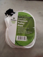 Wellington 3/16" x 50 FT White Solid Braided  PREMIUM Nylon Pulley Rope