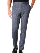 Michael Kors Suit Trouser Pants Mens 30x30 Blue Merlin Plaid Dress Slacks New