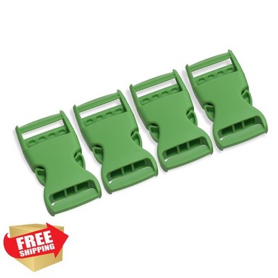 Green 1'' Plastic Side Release Buckles 4pcs