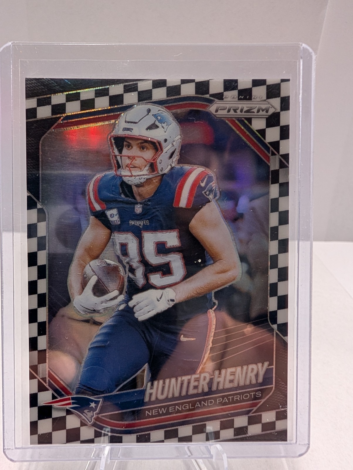 2025 Prizm Hunter Henry Black & White Checkerboard Silver Prizm #33 - Patriots