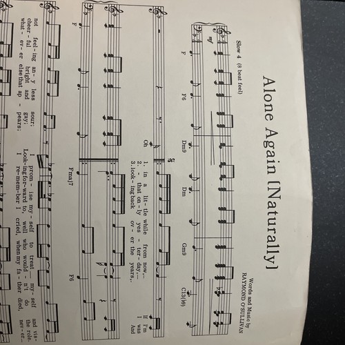 "ALONE AGAIN (Naturally)" - Noten - eine hervorragende Kopie der Musik!  - Bild 3 von 3