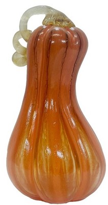 New Large 11'' ART GLASS PUMPKIN Gourd Squash Stem Coil Autumn Fall