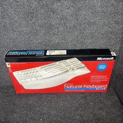 VTG Microsoft Natural Keyboard ELITE Windows 98 PS/2 & USB Open Box Complete CIB
