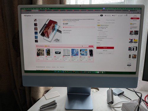 Apple iMac 24-inch (Four Ports, 2021) M1 - 8GB RAM 500GB SSD - Blue - Picture 11 of 18