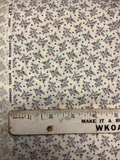 VIP Cranston Fabric Blue  Red Florals Cotton Sewing 4  1/3 Yards X 44  