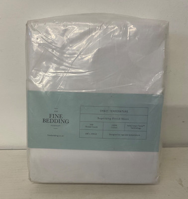 The Fine Bedding Company weißes Superking Spannbettlaken - KOSTENLOSER VERSAND - NEU MIT ETIKETT