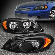 FOR 06-16 CHEVY IMPALA LIMITED BLACK HOUSING AMBER CORNER HEADLIGHT HEAD LAMPS