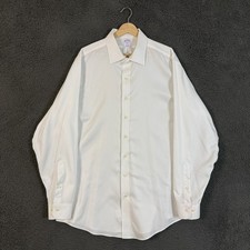 Brooks Brothers Dress Shirt Mens 17.5 36/37 White Slim Fit Long Sleeve Formal
