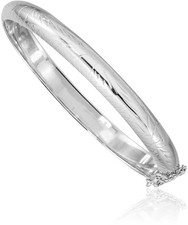 925 Sterling Silver 7mm Hinged Bangle Bracelet
