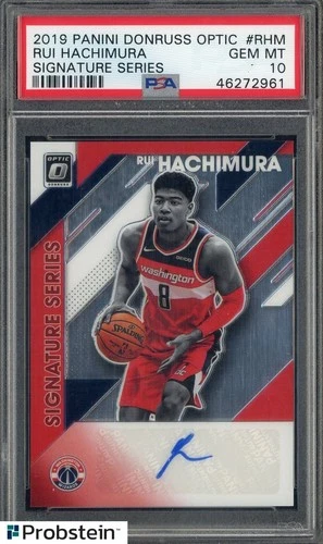 2019 Donruss Optic Signature Series Rui Hachimura Wizards RC Rookie AUTO PSA 10