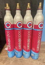4x EMPTY SodaStream CO2 Carbonating Cylinder Quick Connect 60 Liter Pink
