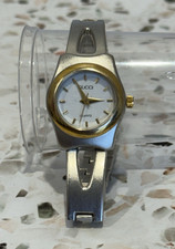 Gucci Women Bracelet Watch Stainless Steel & Gold White Face Vintage Style 28891