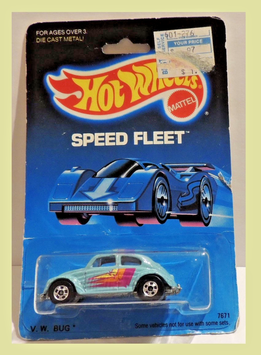 1989 Hot Wheels Speed Fleet Turquoise 1966 VW Bug #7671***No 