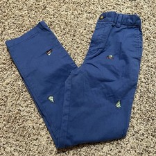 Vineyard Vines Boys Navy Holiday Embroidered Chino Pants Size 14