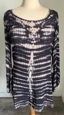 Raga Women's Tie Dye Open Back Bell Sleeve Mini Dress Size L NWT Boho