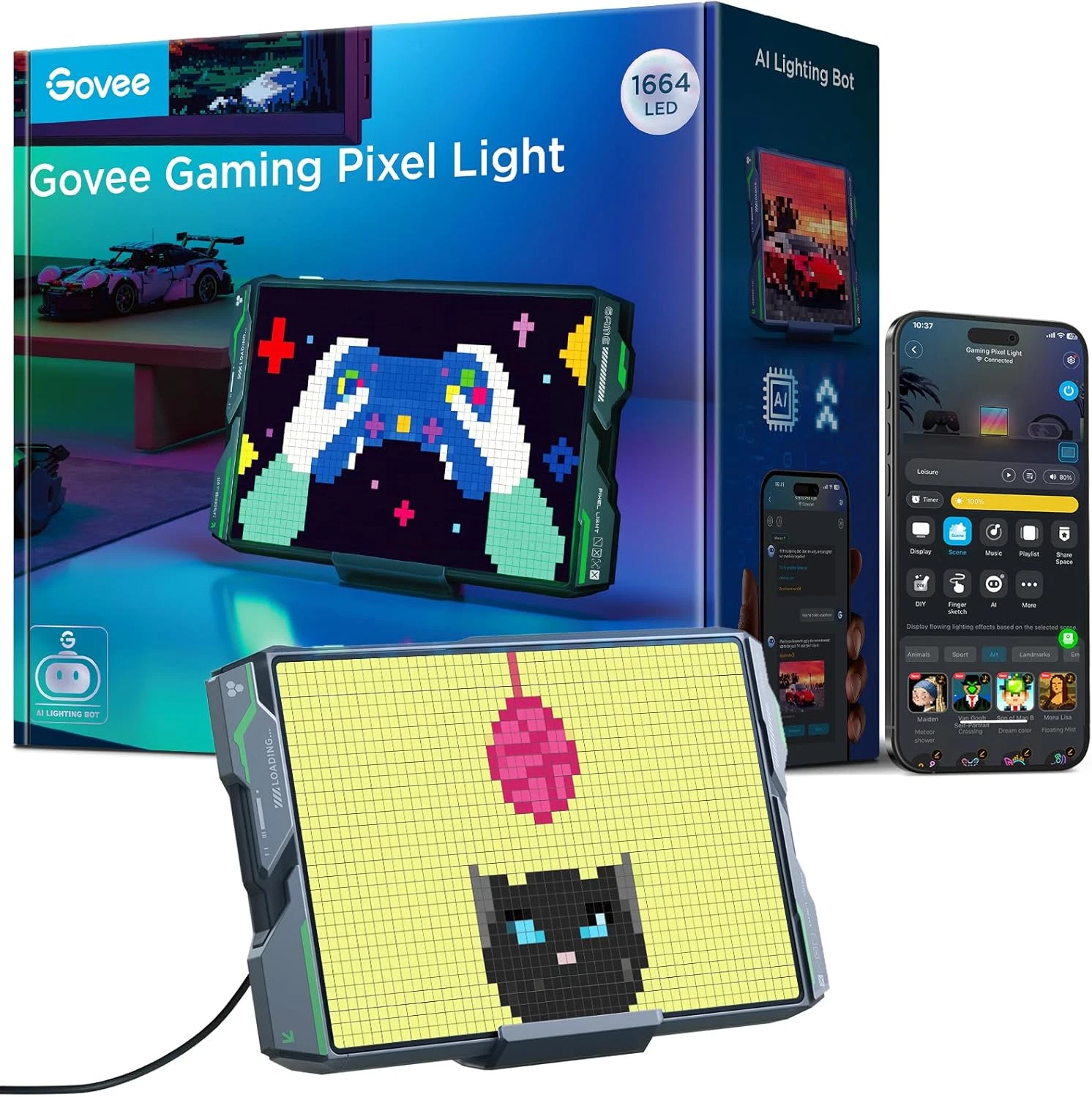 RGBIC Gaming Pixel Light - 150+ Modes, Smart LED Panel for Game Room Decor