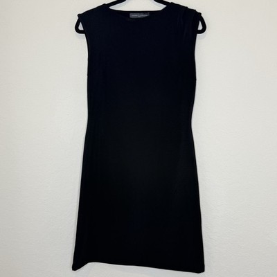Sandro Ferrone Roma Black IT Size 44 (US 8) Black fitted Sleeveless Sheath Dress