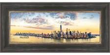 Panoramic Weathered Black Picture Frame - UV Acrylic, Backing, Hanging Hardware