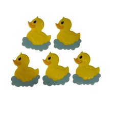 Set Of 5 Yellow Duck Bath Tub Grips For Kids Non-Slip Adhesive Safety Stickers