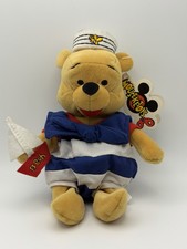 Disney Store Nautical Winnie The Pooh 8  Mini Bean Bag Plush NWT SS Pooh Boat