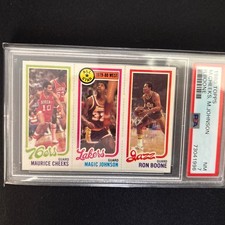 1980 Topps Maurice Cheeks RC Magic Johnson RC Ron Boone RC PSA 7 NM