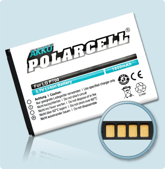 Polarcell Akku FüR Lg Optimus L7 P700 P705 L5 Ii E460 L5 2 Dual E455 Batterie-image