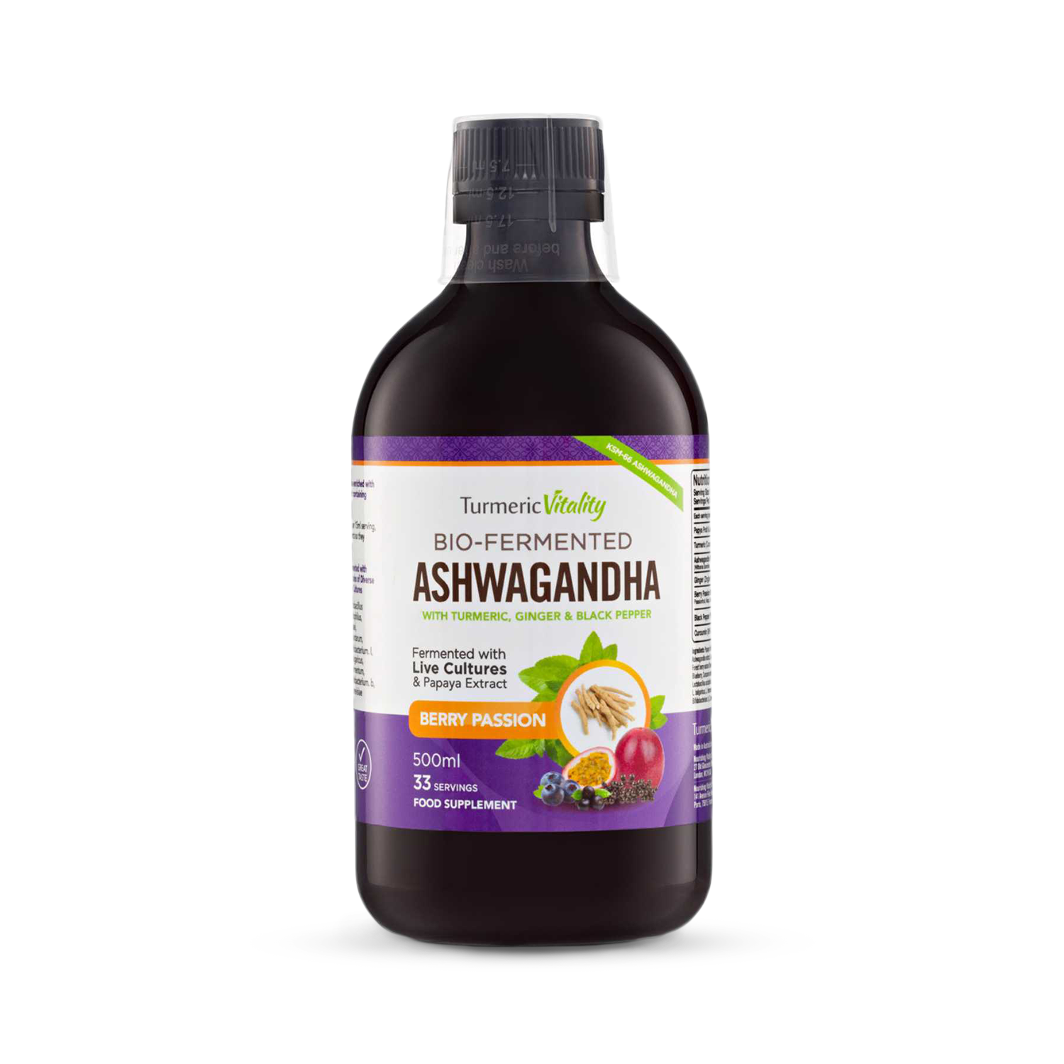 Bio-Fermented Ashwagandha with Turmeric, Ginger & Black Pepper By Turmeric Vital