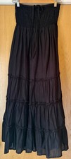 M&S Woman Black Cotton Tiered Dress/skirt. Size Small.