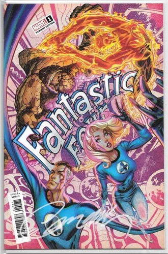 FANTASTIC FOUR #1  J SCOTT CAMPBELL SIGNED VARIANT COVER/W COA COMIC MARVEL HTF