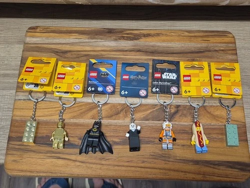 Lego Keychain Set Starwars, Gold, Harry P,  Batman Etc 7 Pieces
