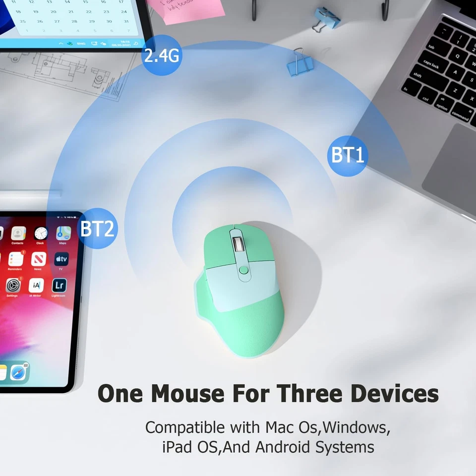 Wireless Ergonomic Mouse, Bluetooth Mouse Wireless, Quiet clicks, 5 Buttons, ... - Image 2 of 4