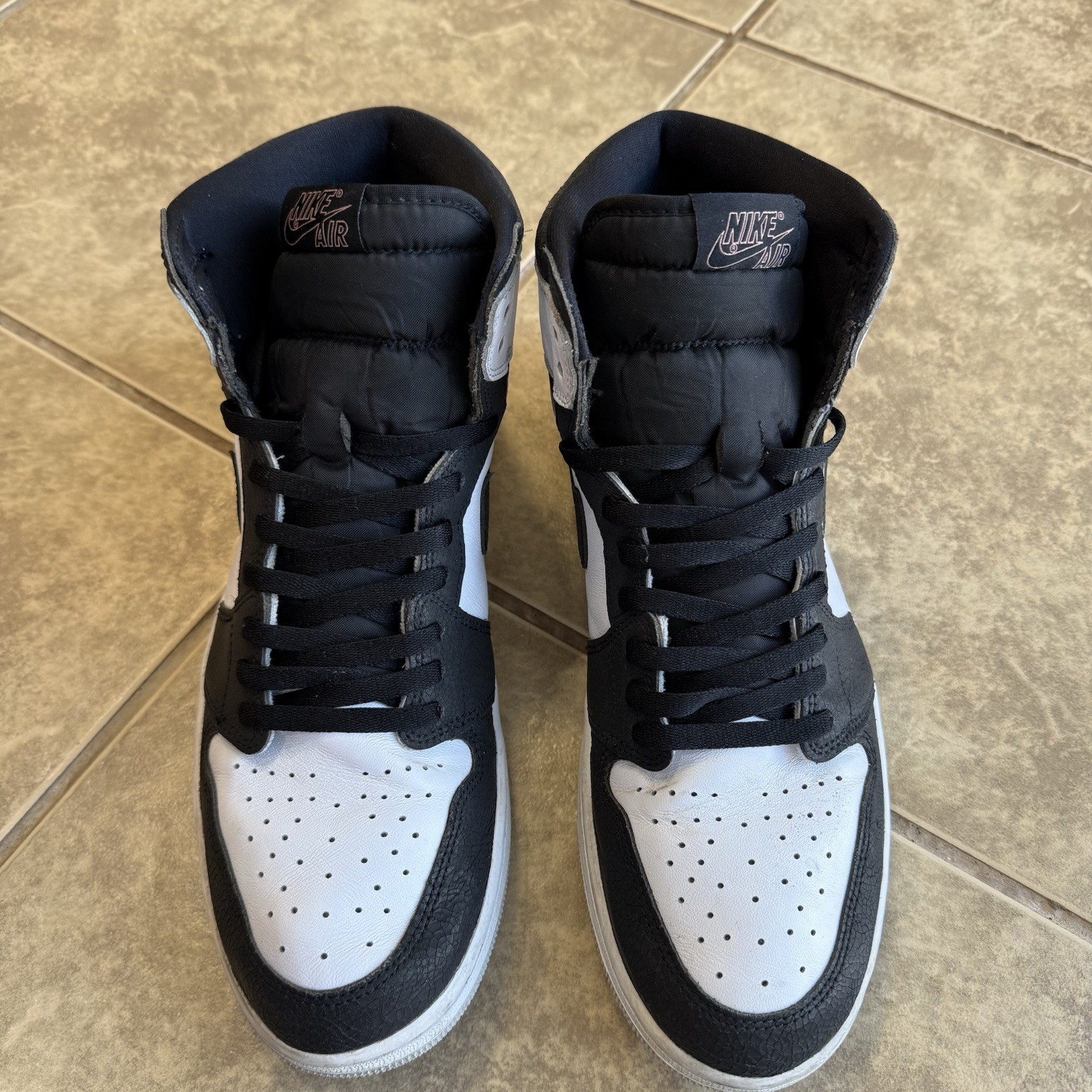 Air Jordan 1 Retro High OG White Bleached Coral-Black Used Size 14  555088-108 thumbnail 2