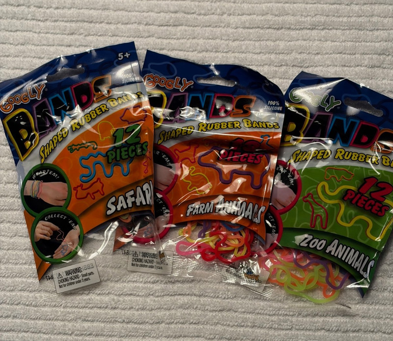 Googly Bands Banditz Animal Shaped Rubber Band Bracelets Lot of 3 Packs