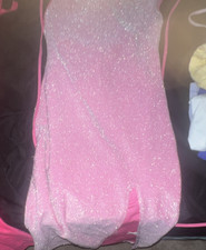 SheIn Pink Glitter Sleeveless Mini Slip Dress Women’s S Party Cocktail