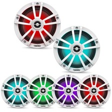 Infinity 6.5" Coaxial 225W Waterproof Marine White RGB LED Speakers Pair