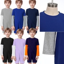 Kids Jumpsuit Sleepwear Bodysuit Easy Dressing Leotard Long Sleeve Overalls