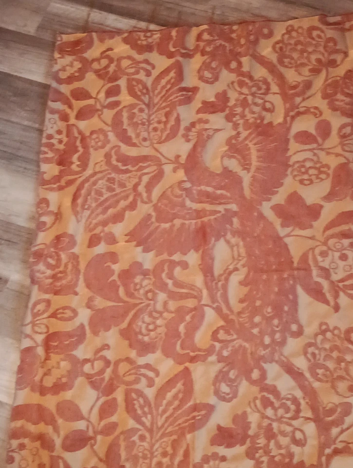 Coupon Lampas De Soie Paons Style XVIIIe 110 x 120 cm - Photo 2/4