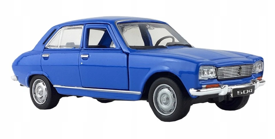 Welly 1975 Peugeot 504 blu scala 1:34 1:39 modellino auto pressofuso 4,5... - Immagine 2 di 4