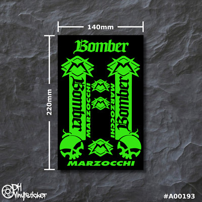 Marzocchi Sticker Neongrün | Aufklebersatz Set Fahrrad eBike BMX MTB Gabel