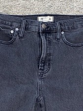 Madewell Perfect Vintage Jean Size 26 Inseam 26" Distressed Raw Ankle Black